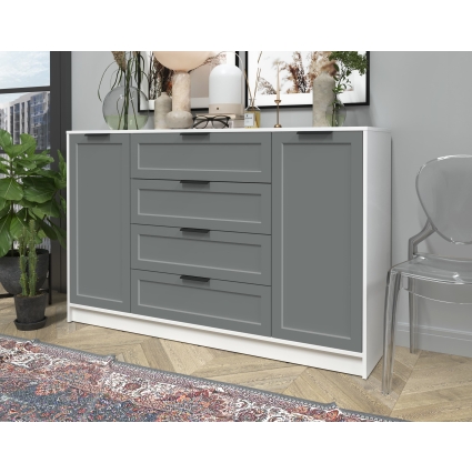 Тумба Тренд КТ-Т160 (Белый ЛДСП/ Серый ЛМДФ) Ш1600 В1020 Г451 Тумба Тренд КТ-Т160 (Белый ЛДСП/ Серый ЛМДФ) Ш1600 В1020 Г451